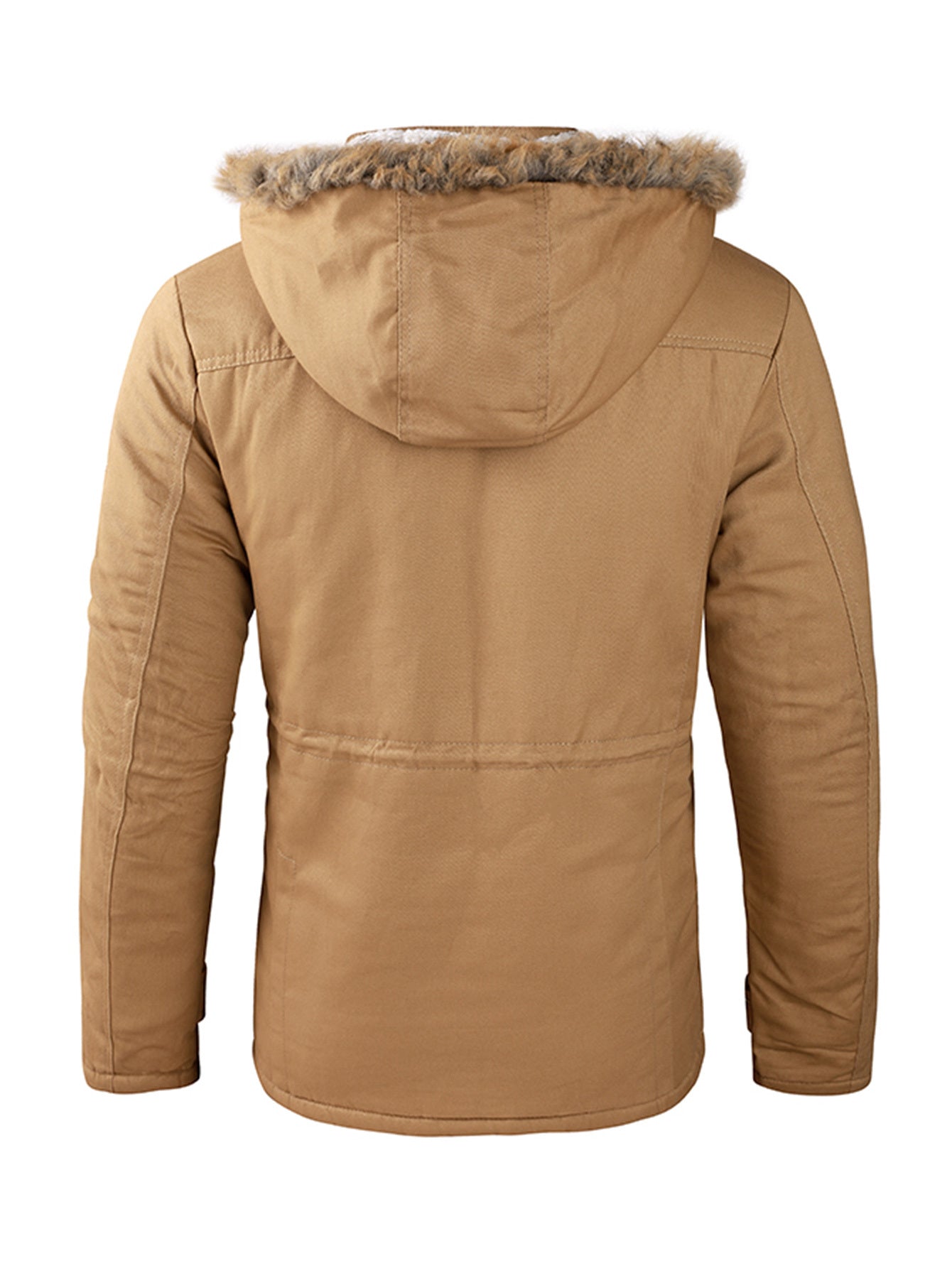 New Men's Fashion Warm And Thick Lamb Woolen Fleece Bomber Jacket Casual Tooling Zipper Hooded Windbreaker Jacket For Winter