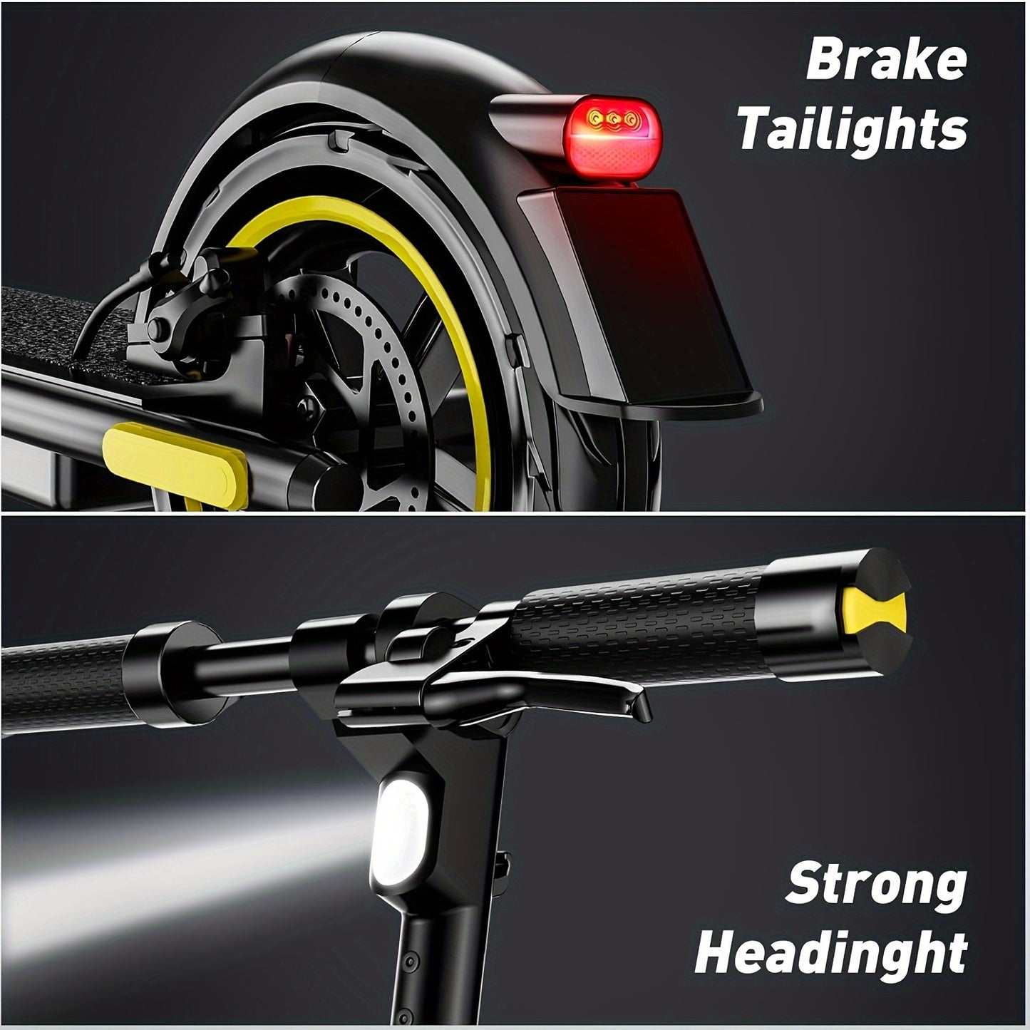 Electric Scooter For Young Adults, 21 Miles Range & 19 MPH, 500W Motor, 10" Inner-Support Tires, Dual Braking System And Cruise Control, With Turn Signals, Foldable Electric Scooter For Teens