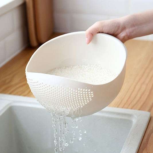 1pc Premium Plastic Rice & Vegetable Washing Basket - Durable Strainer for Beans, Peas & Pasta - Quick Drainage Kitchen Gadget, Perfect for Fruit Cleaning and Organization