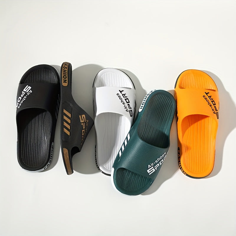 Stylish & Comfortable All-Season Quick-Dry Slides: Non-Slip, Easy-Clean PVC Slippers for Indoor/Outdoor Use