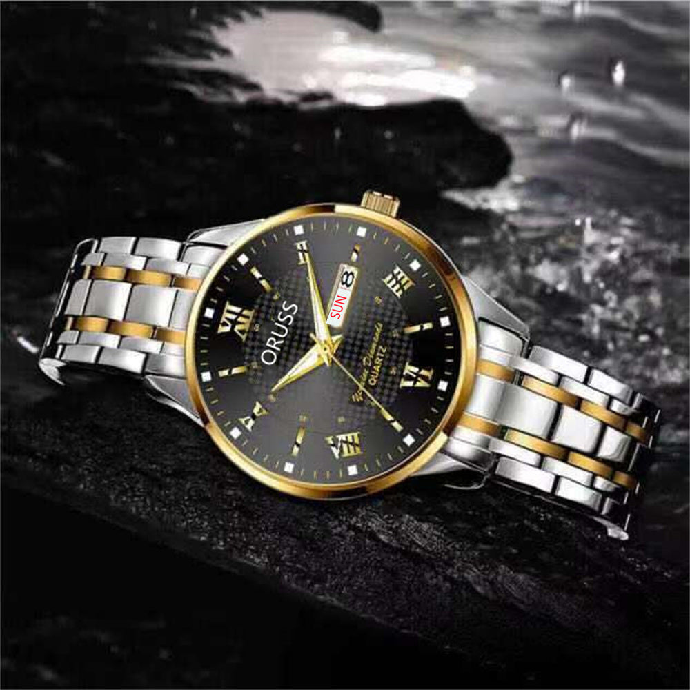 [Double Calendar Men's Watch] High-Grade Double Calendar Men's Watch - Business Sports Leisure Fashion Trend Durable