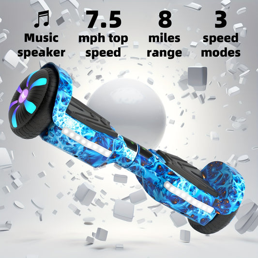 SIMATE Hoverboard For Kids Ages 6+, Self Balancing Scooter With Colorful LED Lights, Gifts For Kids & Teens & Adults, For All Ages (K1/Planet)
