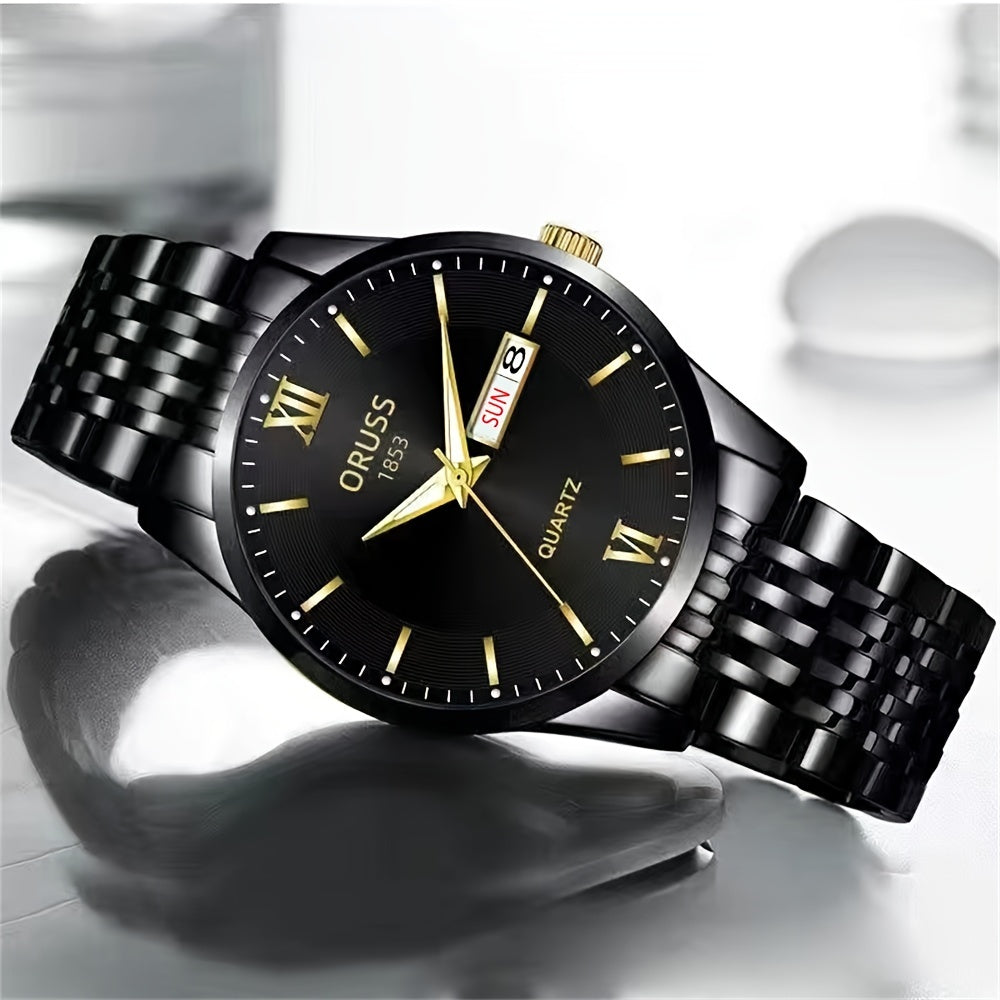 Men's Watch Glow-in-the-dark Waterproof Calendar High-grade Handsome Fashion 2022 New Trend Steel Watch, Ideal choice for Gifts