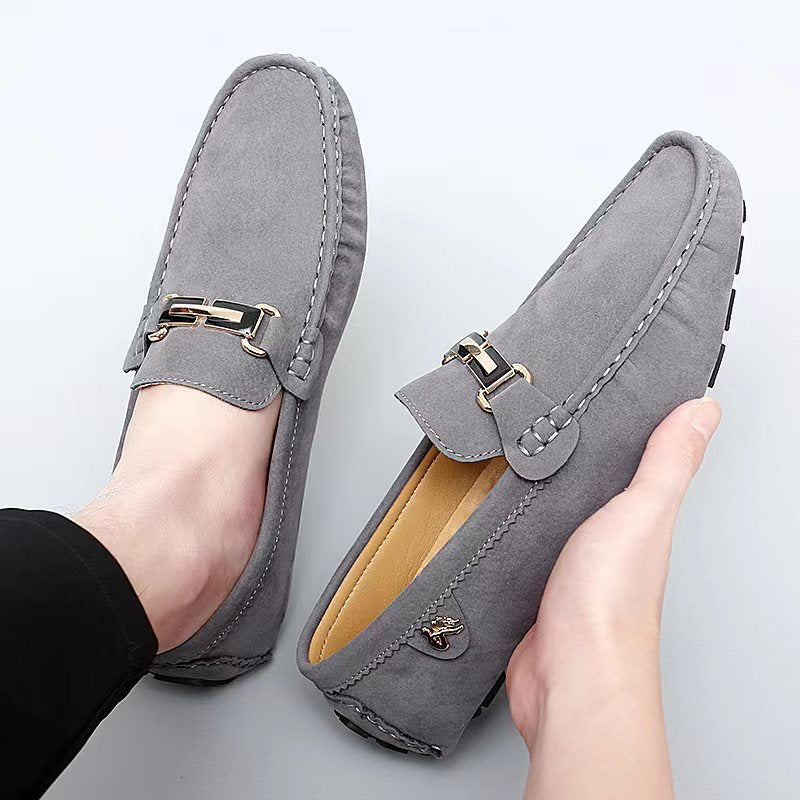 [Metallic Moccasin Loafer Shoes] Men's Moccasin Loafer Shoes With Metallic Decor, Comfy Non-slip Slip On Shoes, Men's Shoes, Spring And Summer