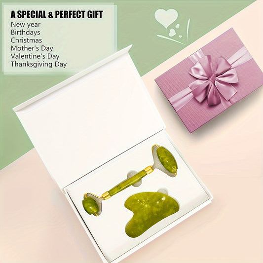 Facial and Eye Roller Massage Stick Non-Natural Pink Crystal Jade Roller Beauty Massager