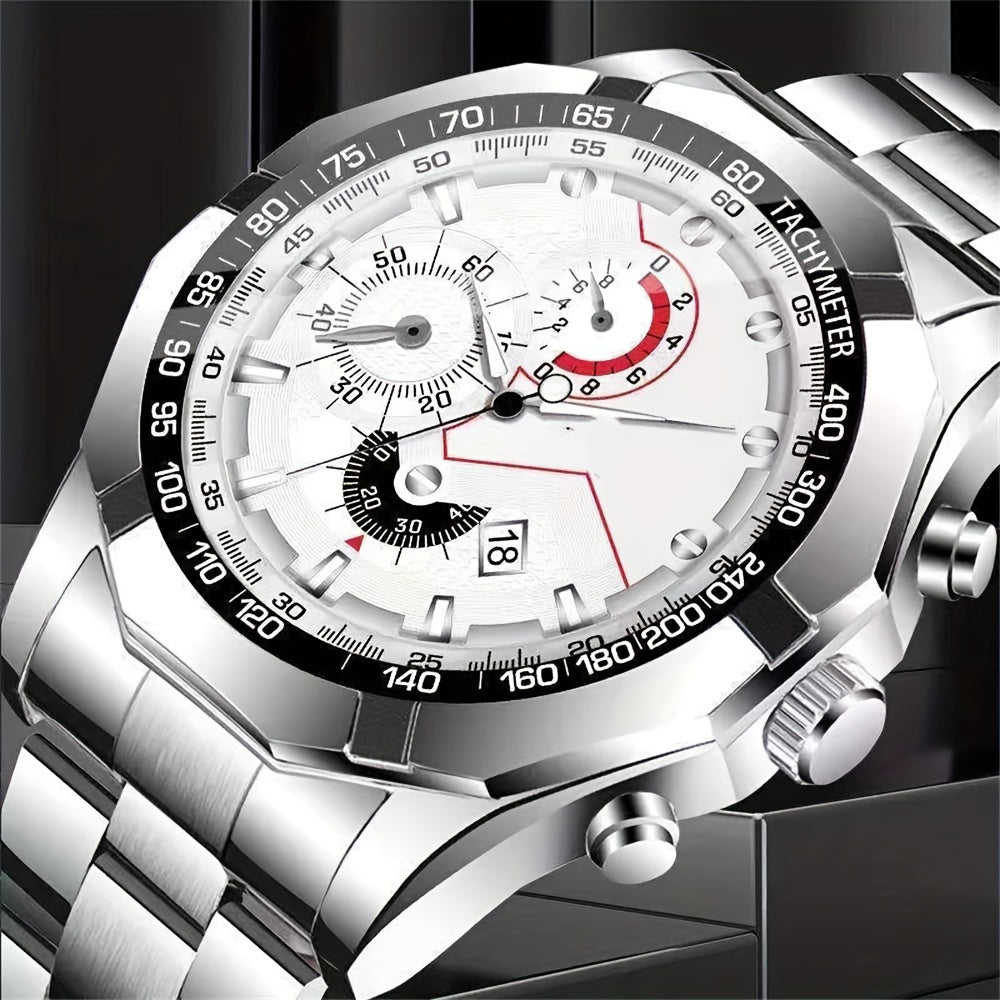 Elegant Business Quartz Men’s Watch - Waterproof, Luminous Dial with Date, Perfect Gift for Every Occasion