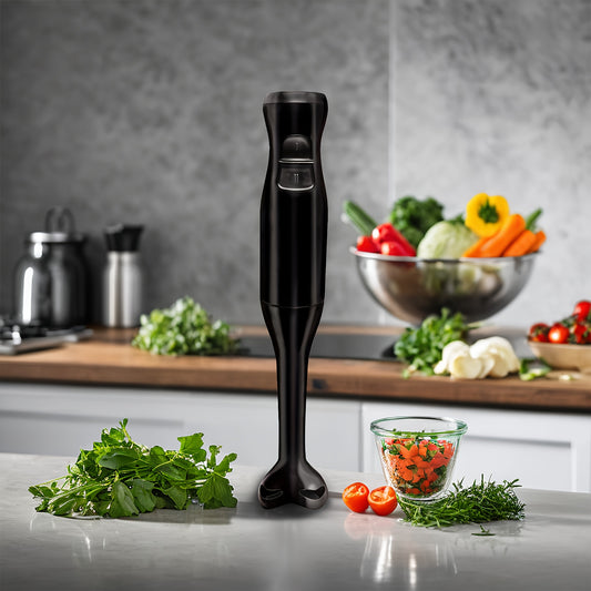 Electric Immersion Hand Blender(Black), Mixer, Chopper, Powerful 180 Watt Ice Crushing 2-Speed Control One Hand Mixer, Removable Blending Stick For Easy Cleaning For Purees, Smoothies, Shakes, Ivory, Soups, Sauces, Baby Food,