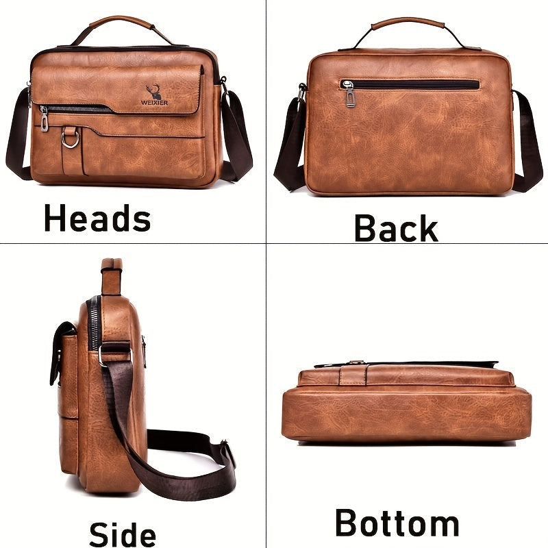 1/2pcs WEIXIER Spring And Summer New Shoulder Bag Messenger Bag, Handbag Casual Fashion PU Material Gift For Father/ Anniversary