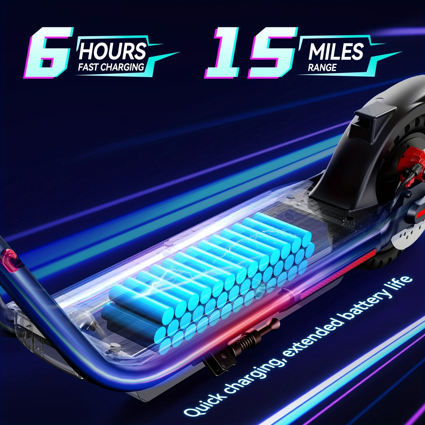 SISIGAD Folding Electric Scooter, 8.5" Solid Tires, 300W Electric Scooter with 15 Miles Long Range, 15MPH Speed Foldable Commuting E-Scooter for Adults