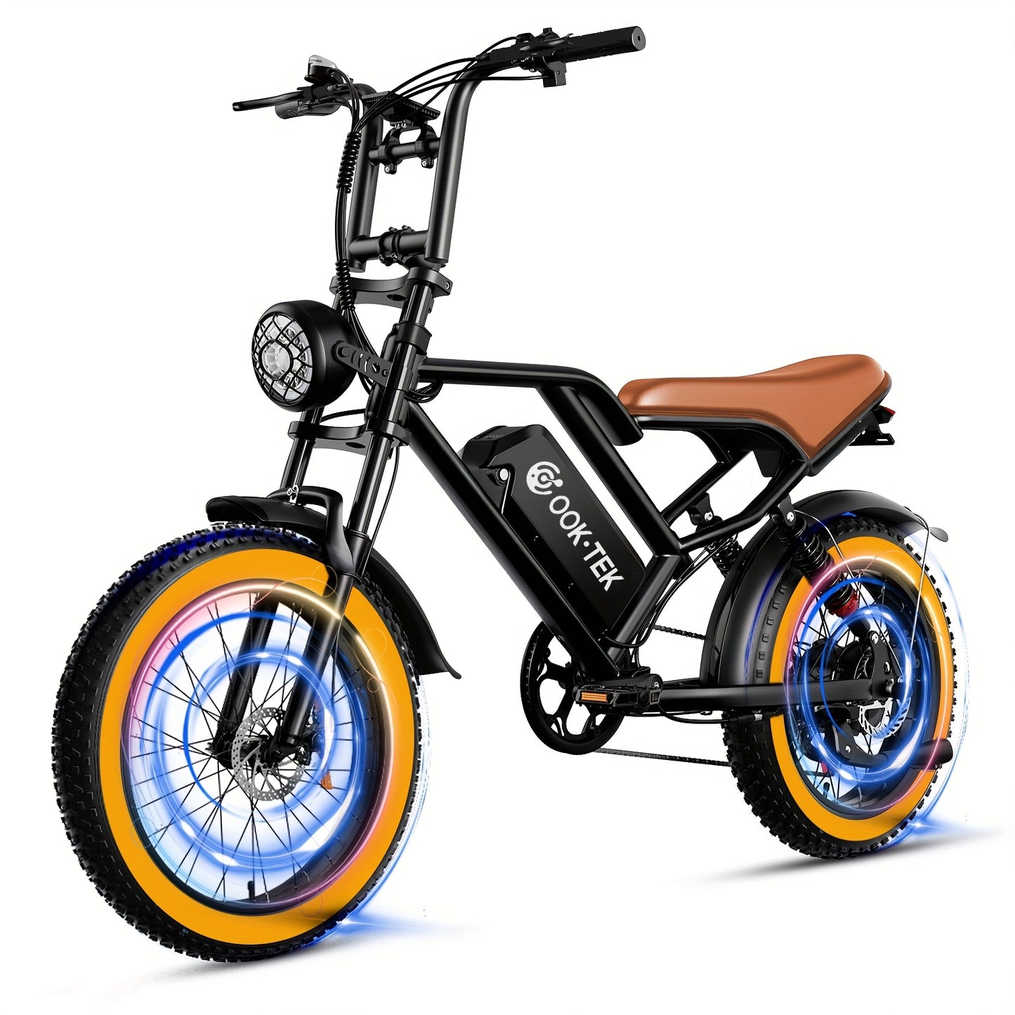 V9-G60 Electric Bike, 48V 20Ah Removable Battery 20" Fat Tire Electric Bike, 740W Motor 19MPH Top Speed Electric Motorcycle, 7 Speed Dual Disc/Hydraulic Brake E Bikes