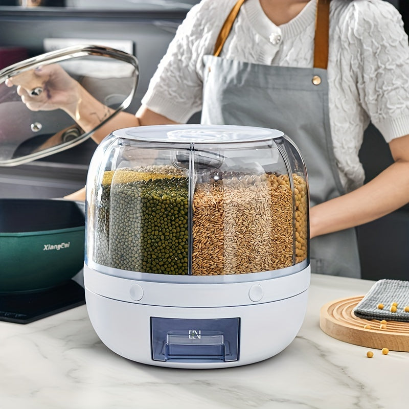 1PC Rotating Food Dispenser, Household 7.72 LB Rice Barrel, Cereal Jar, Divided Sealed Cans, Food-grade Rice Tank, Kitchen Supplies