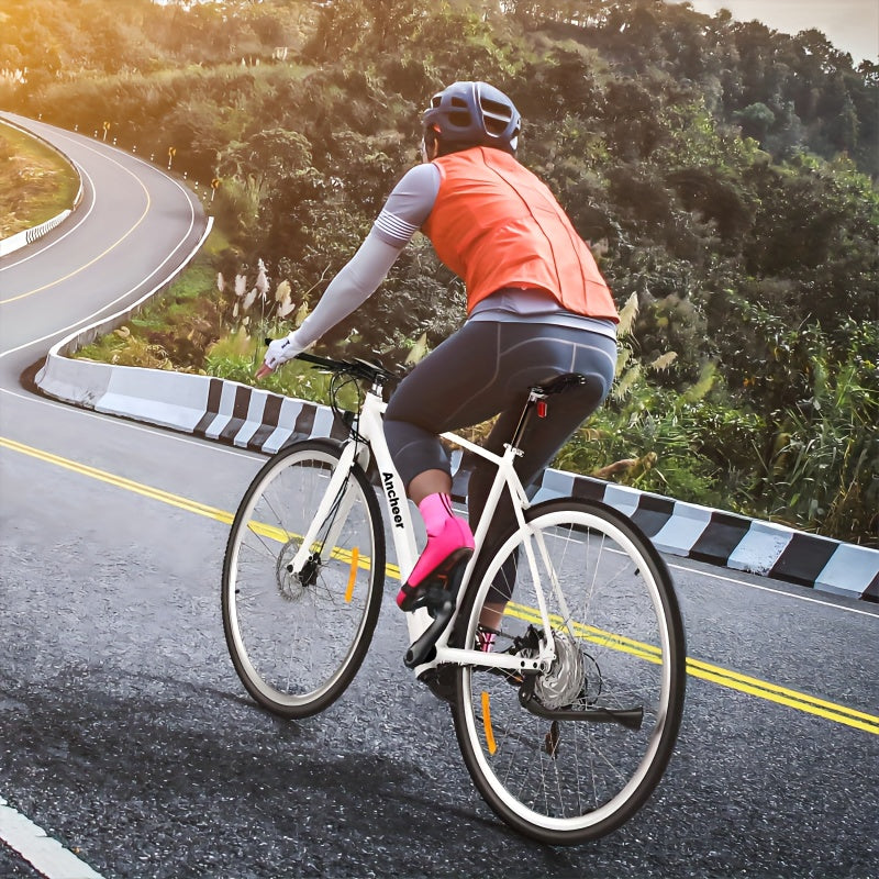 700C Tire Electric Road EBike 350W Motor Men Electric Bike With 36V 6.8Ah Battery, Electric Scooter With Front Rear Brakes, Electric Motorcycle 3 Hours Fast Charging, Lightweight Frame Dirt Bike For Adults, Bullhorn Handlebar
