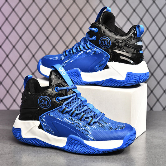 Breathable & Durable Boys' Basketball Sneakers – Lightweight, All-Season Mid-Tops with Rubber Sole