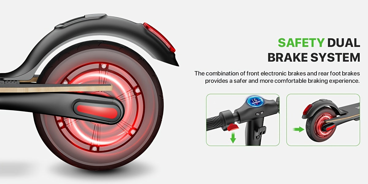 MEGAWHEELS S10 Lightweight & Foldable Electric Scooter With 8" Solid Wheels, Wood Pedal, 7.8AH Battery, Supports 25km/h Max Speed, 3 Speed Modes And 18-22km Long Range, The Electric Motor Scooter Is A Perfect Choice As Christ