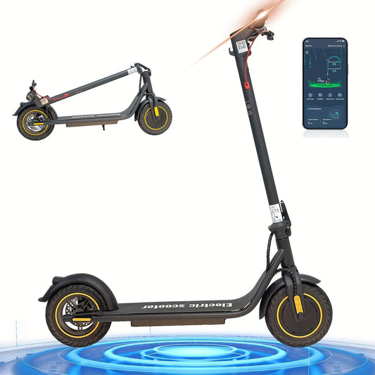 Electric Scooter For Young Adults, 21 Miles Range & 19 MPH, 500W Motor, 10" Inner-Support Tires, Dual Braking System And Cruise Control, With Turn Signals, Foldable Electric Scooter For Teens
