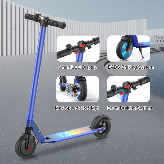 CAROMA 250W Portable Folding Electric Scooter, Range Of 15.5 Miles, 15.5 Miles Per Hour, 6.5-inch Solid Tires, Adult Commuting Electric Scooter, Electronic Brake, Maximum Load Of 220 Pounds