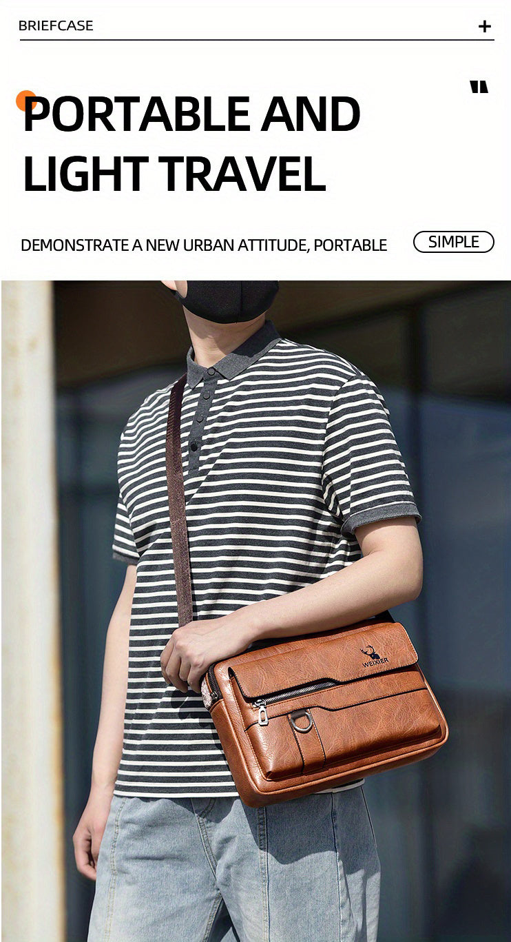 1/2pcs WEIXIER Spring And Summer New Shoulder Bag Messenger Bag, Handbag Casual Fashion PU Material Gift For Father/ Anniversary