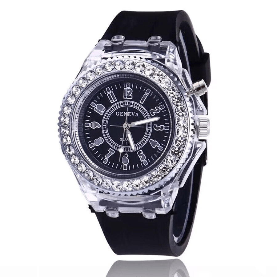 Stylish Quartz Sports Watch for Women - Luminous Display, Elegant Transparent Design & Comfortable Silicone Strap
