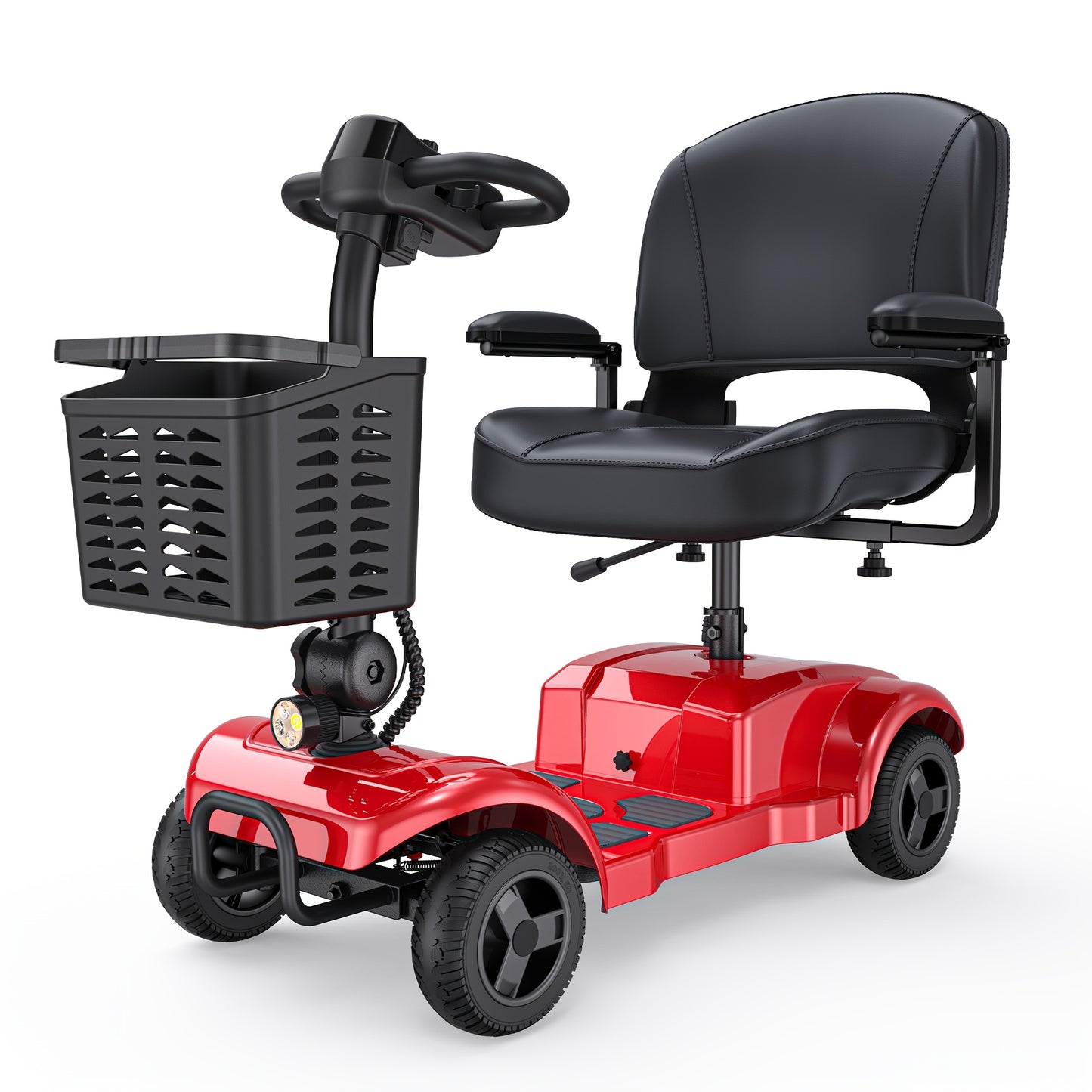 ENGWE Folding 4-Wheel Electric Mobility Scooter, 250W 24V Motor, Electric Scooter With 15 Miles Long Range For Adults, Detachable Basket & Front Light, 265lbs Max Load, Great Birthday & New Year Gift, Various Road Conditions,