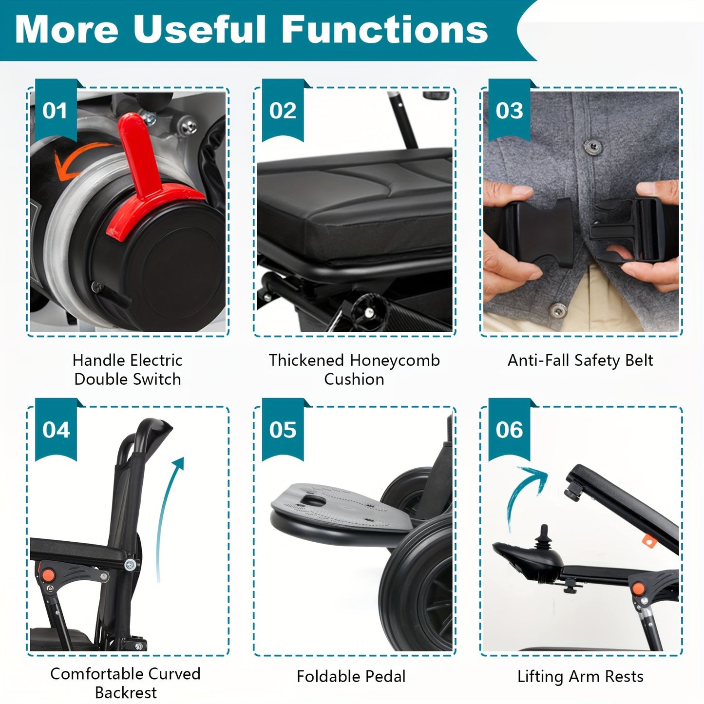 2024 Folding Electric Powered Scooters Wheelchair Lightweight Portable Smart Chair Personal Mobility Scooter Wheelchair, Travel Wheelchair for Senior, Supports 280LBS