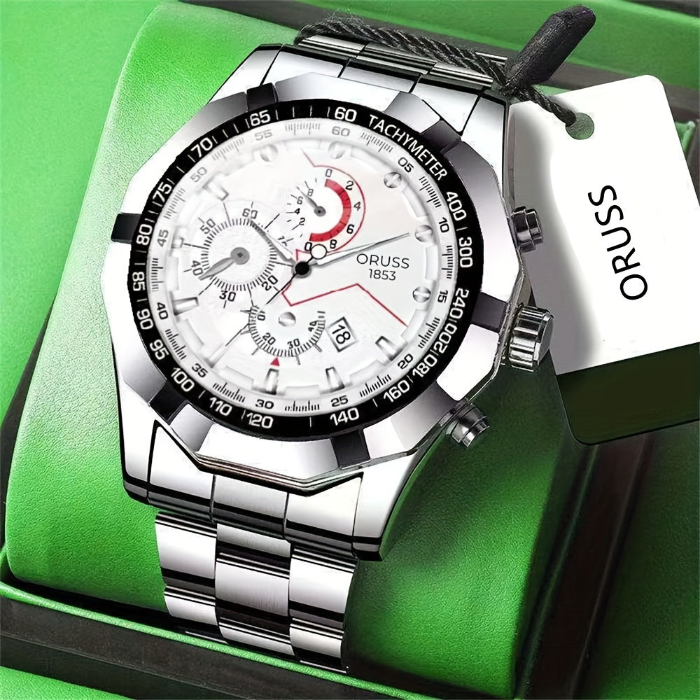 Elegant Business Quartz Men’s Watch - Waterproof, Luminous Dial with Date, Perfect Gift for Every Occasion