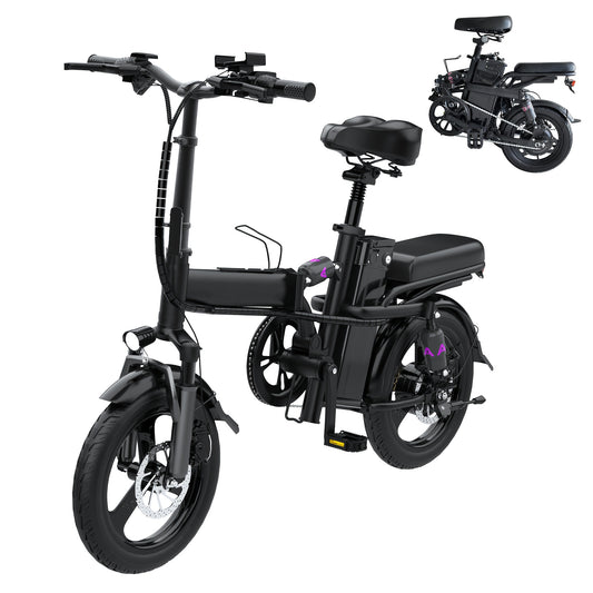 Folding Electric Bike For Adult 400W Rated Brushless Motor Ebike, 14" Tire, Max 48V 1440WH Electric Bicycle, 19MPH Max Speed, Multi-Shock Absorption E-bike, Commuter Ebike For Adults & Teens, Electric EBIKE For Adult Commuter