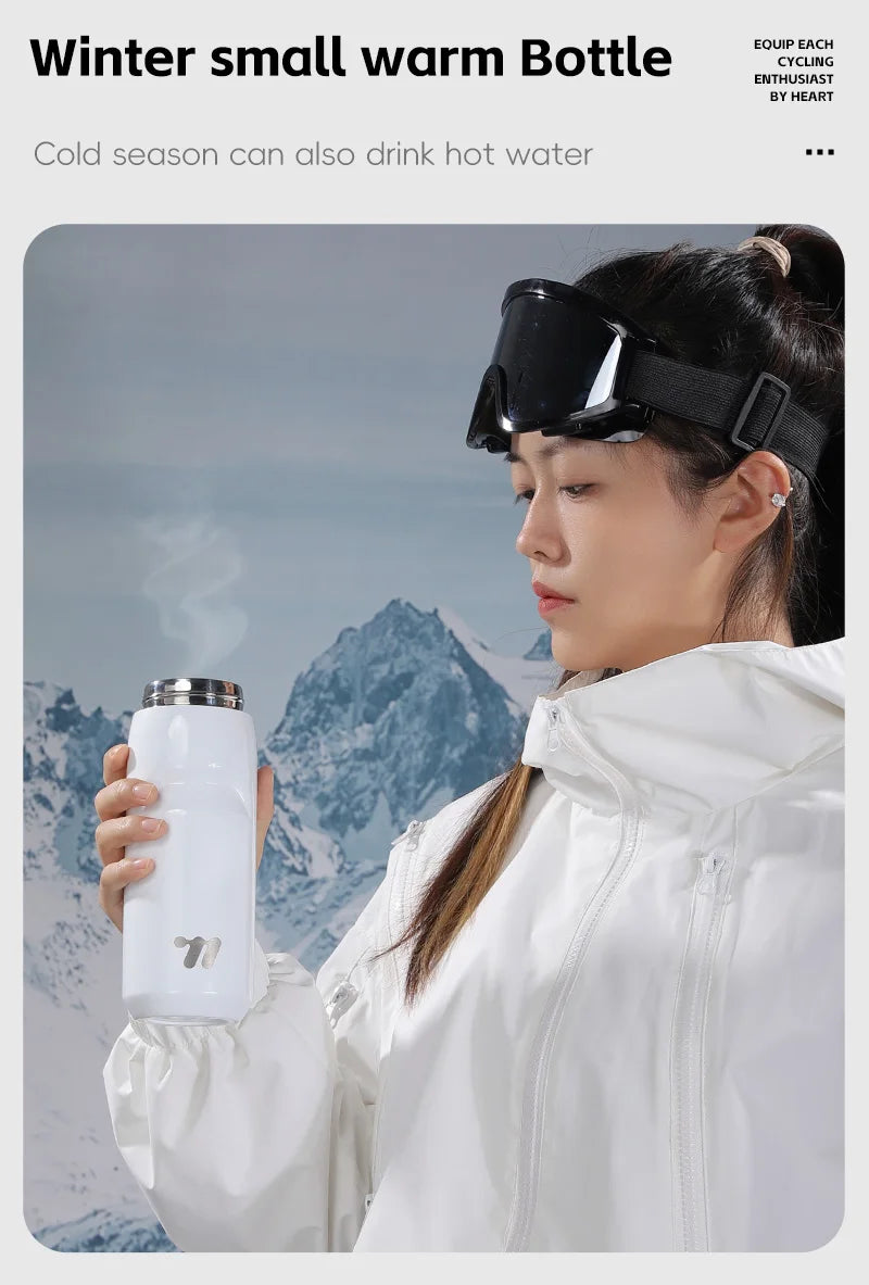 WEST BIKING Stainless Steel Insulated Sports Water Bottle 550ml Cycling Thermos Bottle Keep Cold&Hot Gym Portable Thermal Kettle