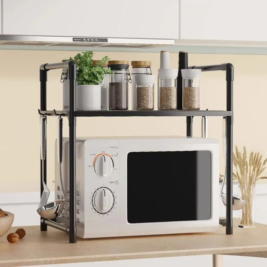 Kitchen Elevated Design Seasoning Rack Microwave Storage RackBilayer Oven Modern Minimalism Kitchen Accessories Organizer