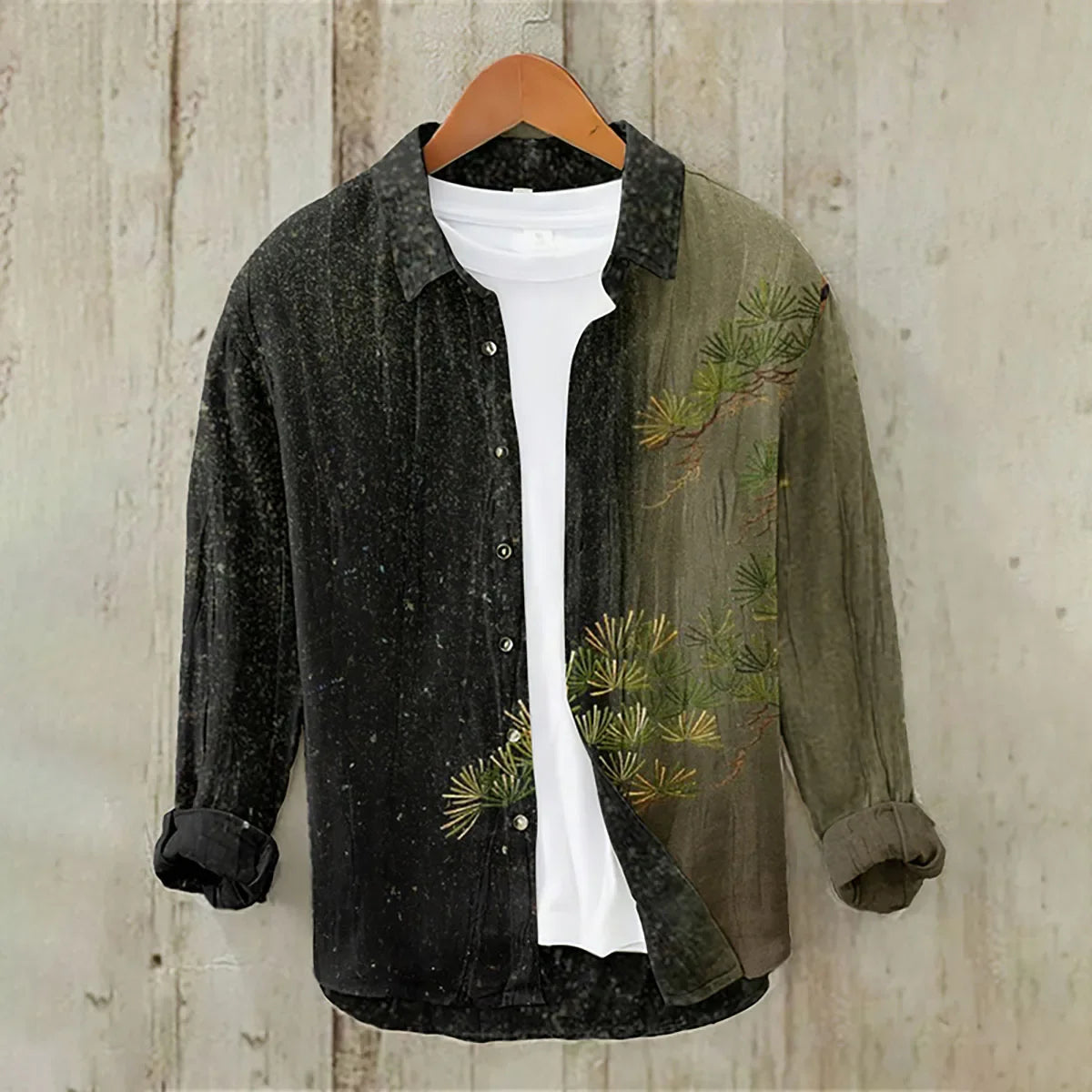 2024 Men's 3D Printed Pattern Lapel Top Casual Loose Retro Long Sleeved Shirt New Fashion Design Harajuku men's Shirt S-5XL