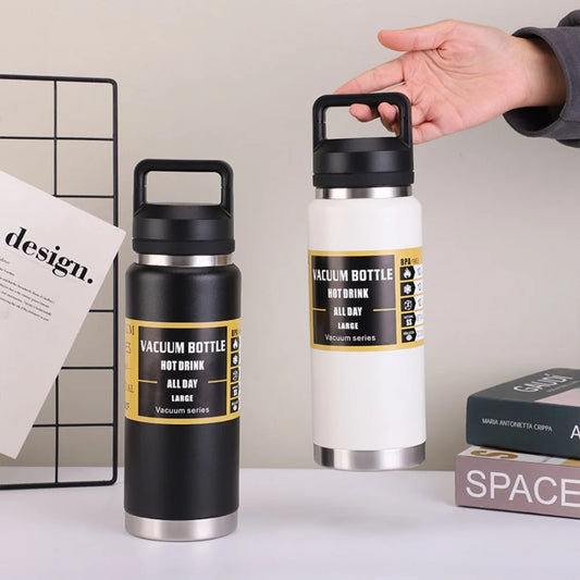 800ml 1100ml Large Capacity Water Bottle Stainless Steel Thermos Vacuum Insulated Flask Bottle Leakproof Sports Portable Tumbler