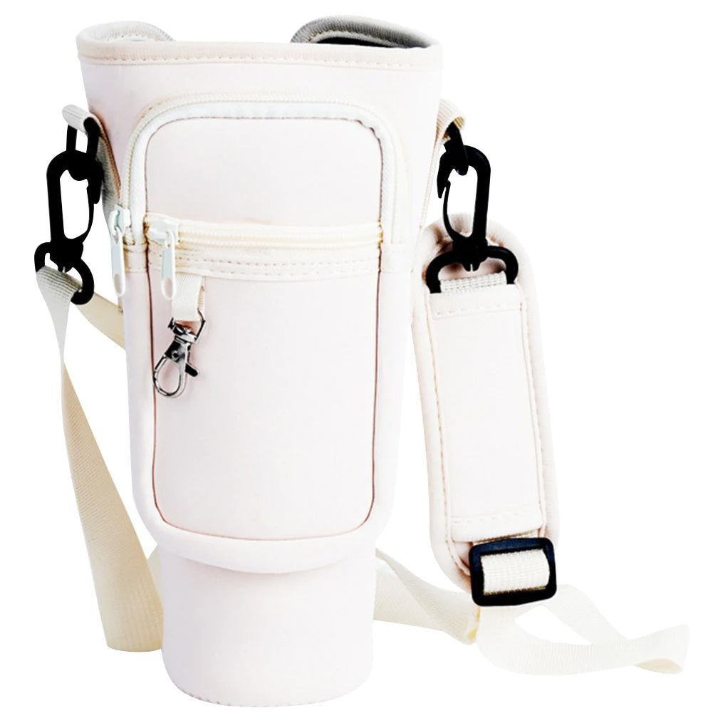 40oz Neoprene Water Bottle Carrier Bag For Stanley Quencher Cup Sleeve Non-slip Insulated Mug Cover Adjustable Shoulder Strap
