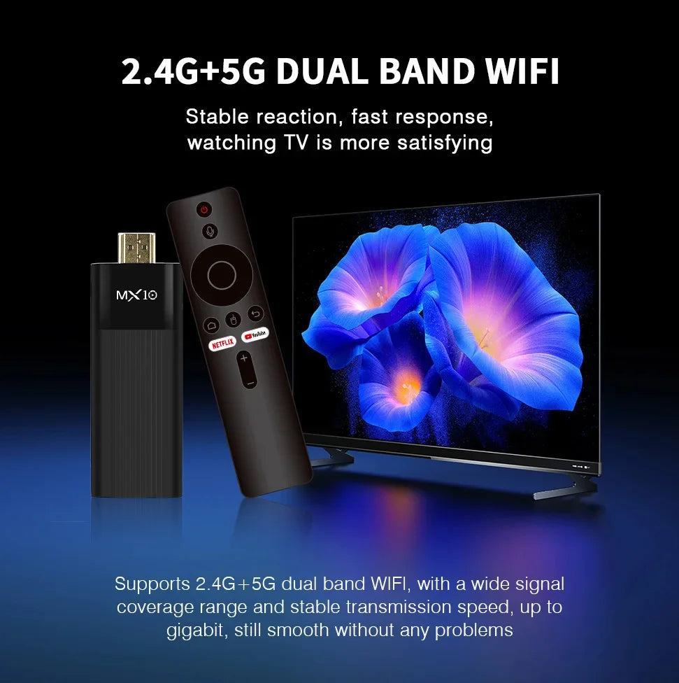 4K MX10 F3 PRO TV Stick 4k Fire TV Stick  TV Remote Control Android TV Stick Quad Core Firestick 4k