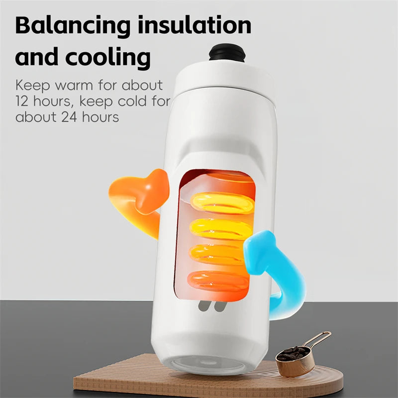 WEST BIKING Stainless Steel Insulated Sports Water Bottle 550ml Cycling Thermos Bottle Keep Cold&Hot Gym Portable Thermal Kettle