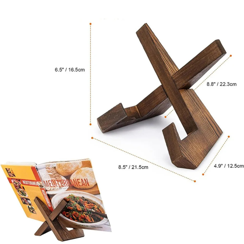 Wooden Kitchen Countertop Recipe Holder Music Scores Simple Cookbook Stand Holder Home Table Decor Book Reading Rest