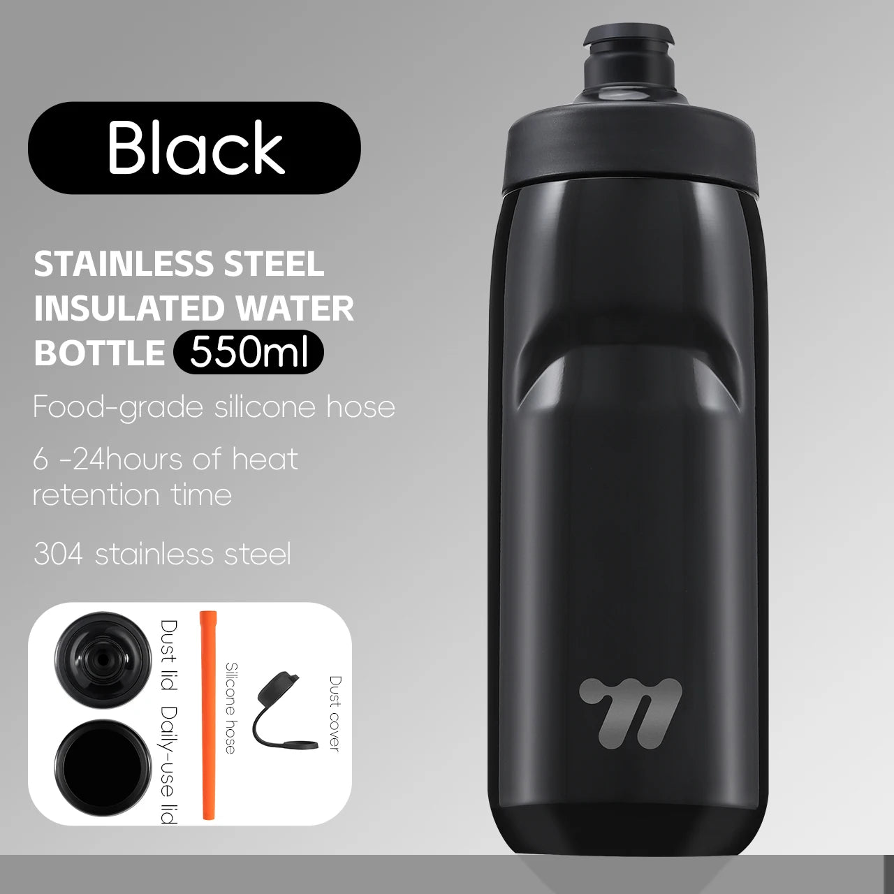 WEST BIKING Stainless Steel Insulated Sports Water Bottle 550ml Cycling Thermos Bottle Keep Cold&Hot Gym Portable Thermal Kettle