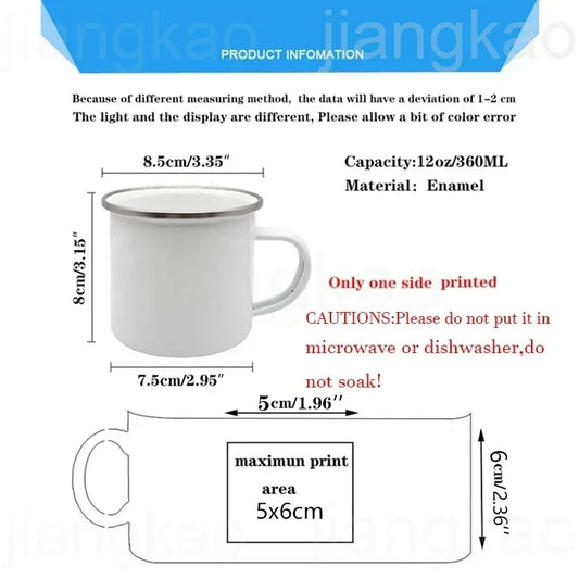 Best Father in The World Print Enamel Mug Creative Coffee Cups Drinks Water Cup Camping Mugs Birthday Father's Day Gift for Dad