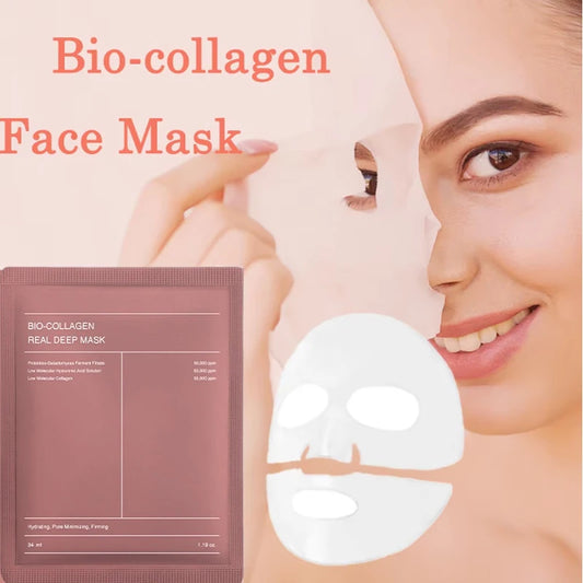 Bio-Collagen Real Deep Mask Anti-Wrinkle Lifting Face Mask With Hydrolyzed Collagen Collagen Reverse Film Volume Peel Off Mask