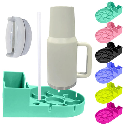 Silicone Tumbler Drying Station Non-Slip Bottle Water Filter Rack Sports Bottle Drainer Stand for Stanley Cup Lid Sports Bottle