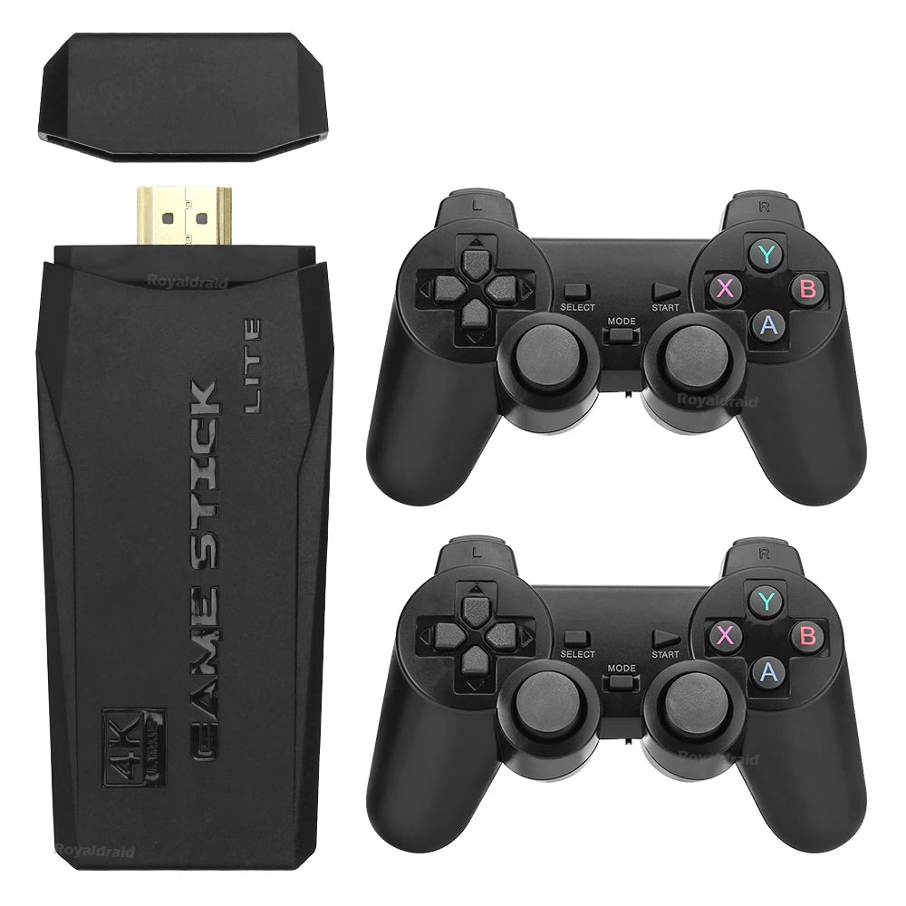 M8 4K Video Game Console 64G Built-in 20000 Games Retro Handheld Game Player 2 Wireless Controller Game Stick Children Xmas Gift