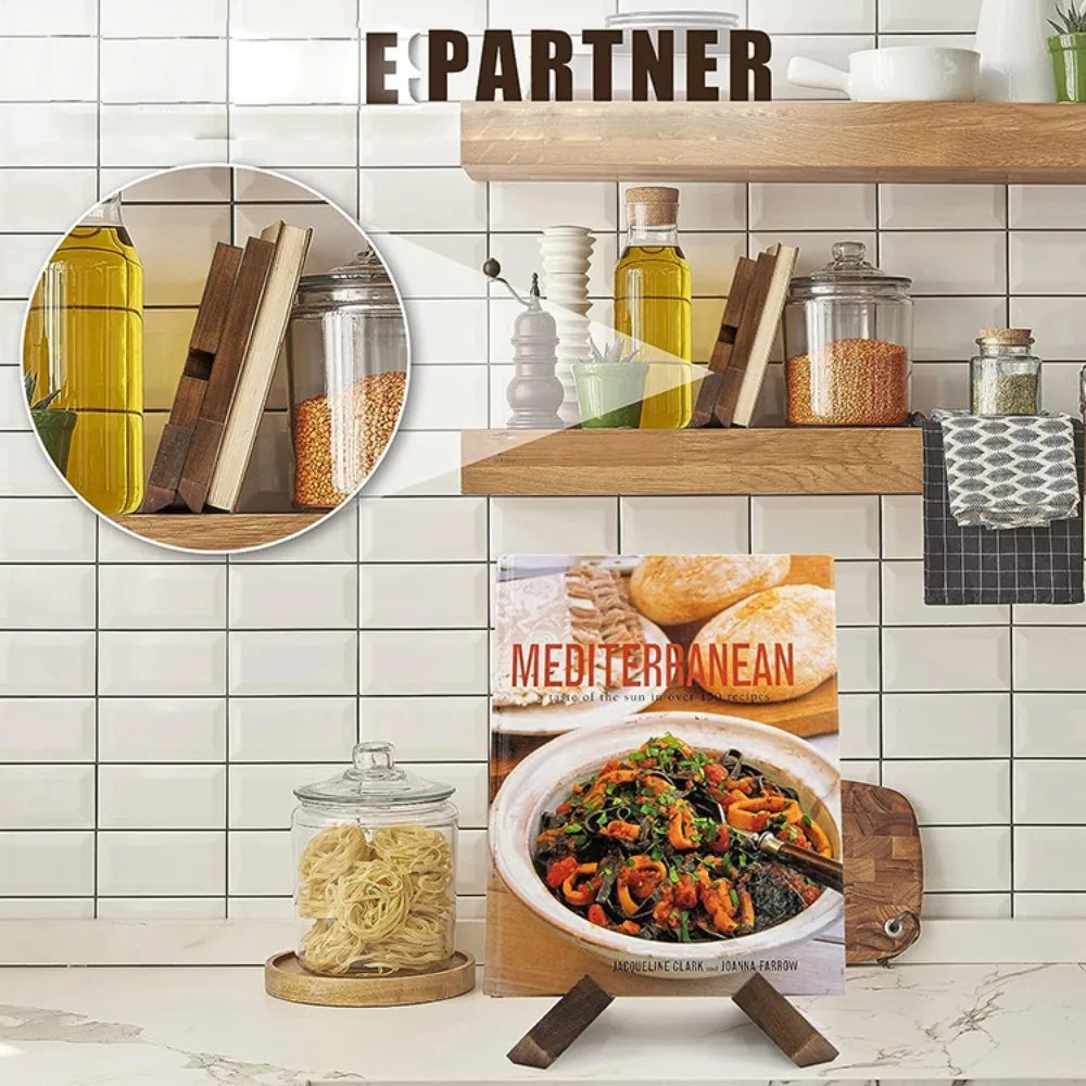 Wooden Kitchen Countertop Recipe Holder Music Scores Simple Cookbook Stand Holder Home Table Decor Book Reading Rest