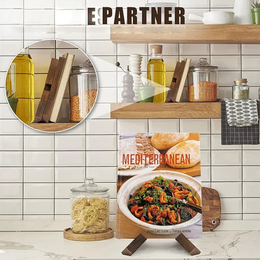 Wooden Kitchen Countertop Recipe Holder Music Scores Simple Cookbook Stand Holder Home Table Decor Book Reading Rest