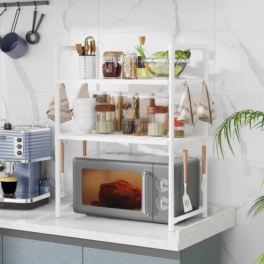 Kitchen Elevated Design Seasoning Rack Microwave Storage RackBilayer Oven Modern Minimalism Kitchen Accessories Organizer