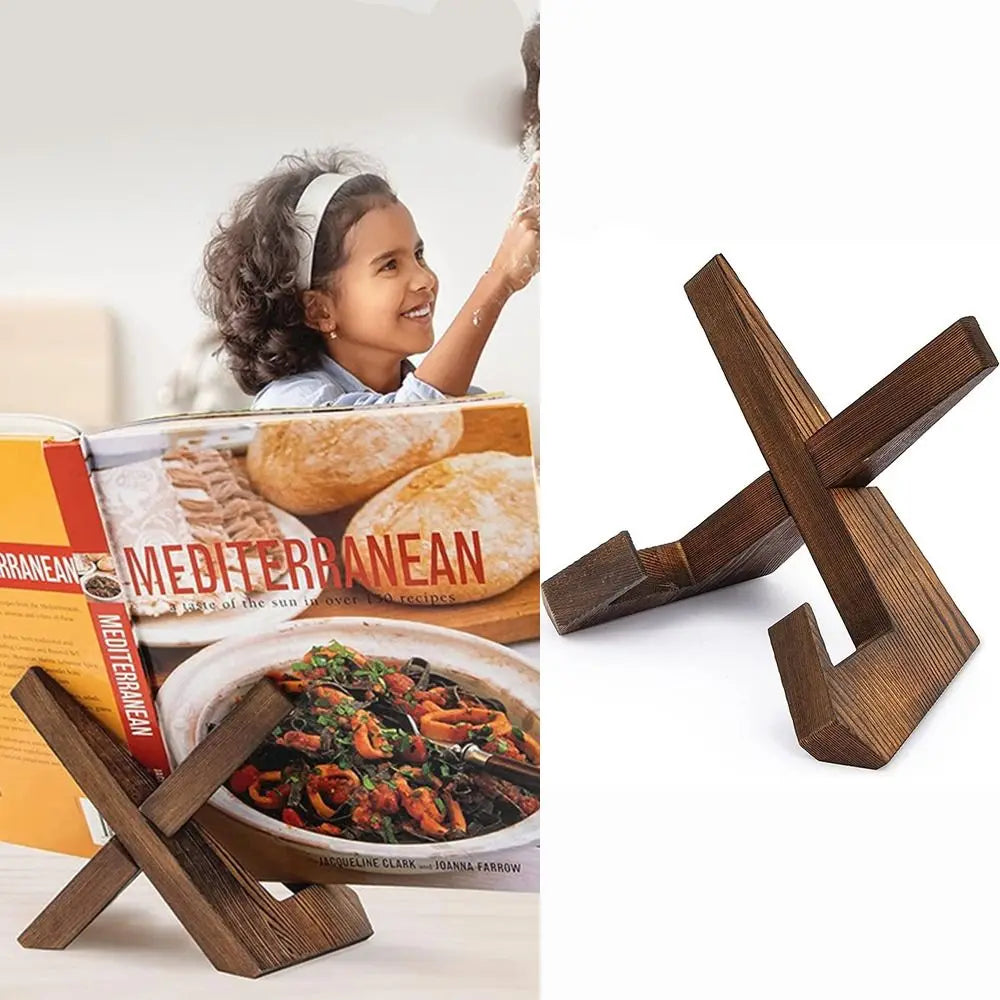 Wooden Kitchen Countertop Recipe Holder Music Scores Simple Cookbook Stand Holder Home Table Decor Book Reading Rest