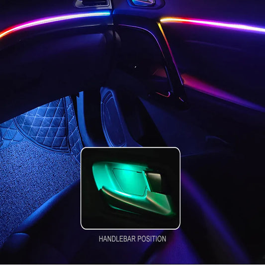 Universal Symphony Car LED Ambient Light 64 RGB Color Car Interior Acrylic Light Guide Decoration Atmosphere Light 18/10/6 in 1
