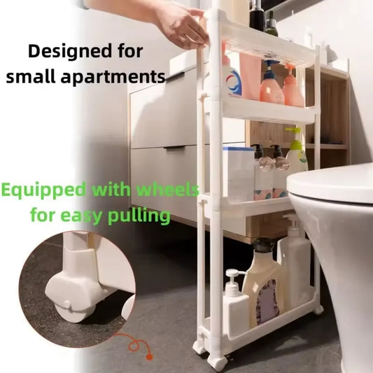 Kitchen Storage Trolley Home Space Saving Narrow Rack Behind Bathroom Door Hollow Out Seam Shelf Toilet Gap Floor Small Carts