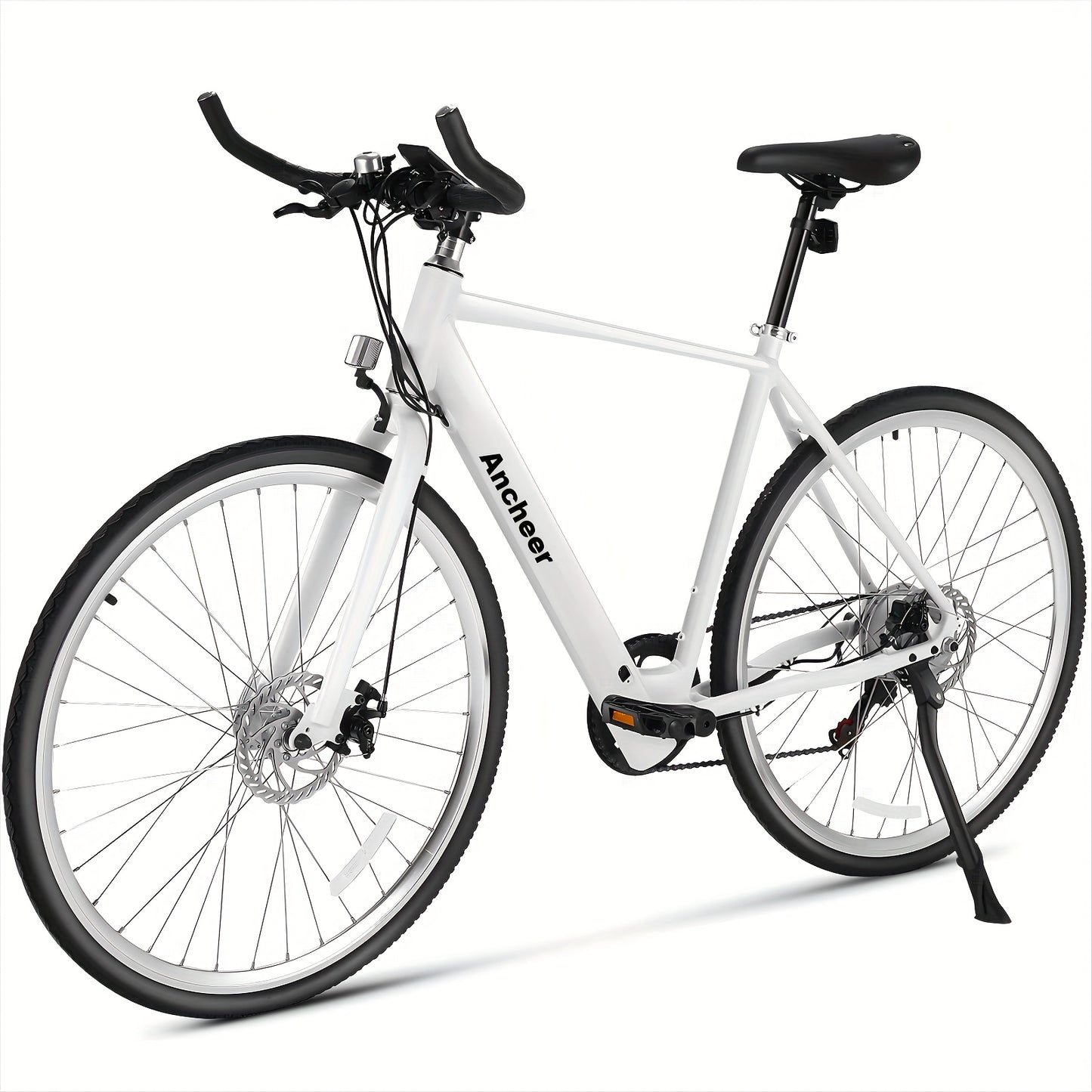 700C Tire Electric Road EBike 350W Motor Men Electric Bike With 36V 6.8Ah Battery, Electric Scooter With Front Rear Brakes, Electric Motorcycle 3 Hours Fast Charging, Lightweight Frame Dirt Bike For Adults, Bullhorn Handlebar