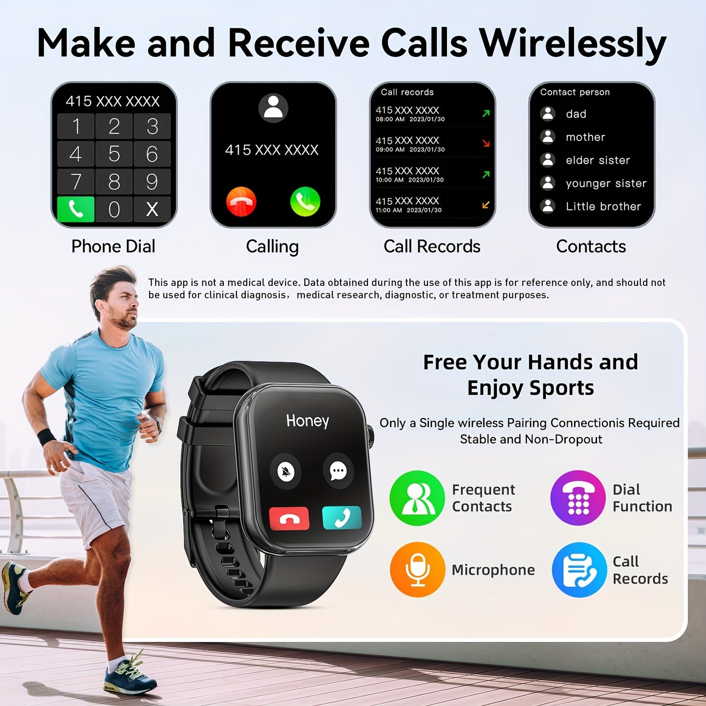 Mingtawn Smart Watch, Capable of Wireless Calls (Answering And Hanging Up), Features Various Sports Modes, Activity Tracking, Suitable for Both Men And Women, with a 1.85-Inch HD Screen. Over 100 Workout Options Available.