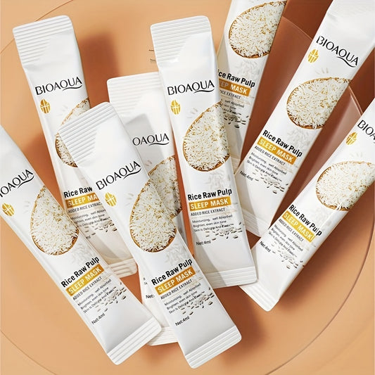 Rice Raw Pulp Face Facial Mask, Moisturizing Cream, Shrink Pores And Tightening Skin, Nourishing And Hydrating With Rice Extract, For All Skin Types Travel Essential