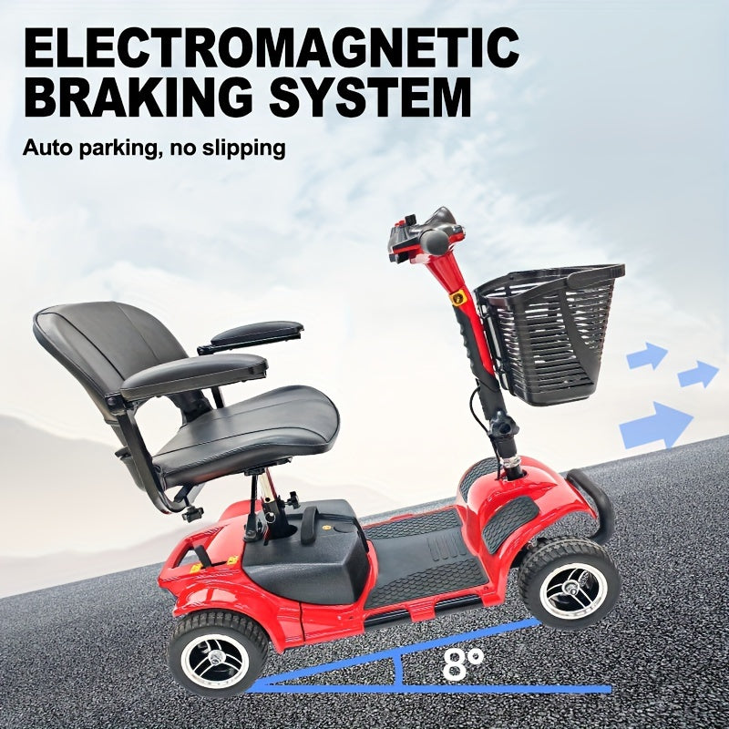 24V12Ah Folding 180W Electric Scooter Electric 4 Wheel 22km long range Foldable Mobility Scooters with light