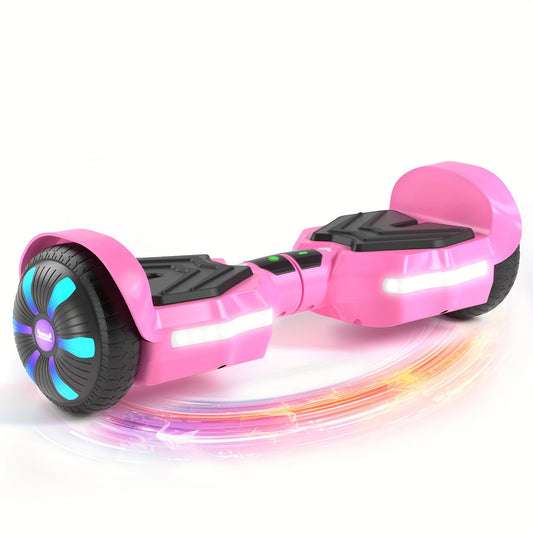 SIMATE Hoverboard For Kids Ages 6+, Self Balancing Scooter With Colorful LED Lights, Gifts For Kids & Teens & Adults, For All Ages (K1/Pink)